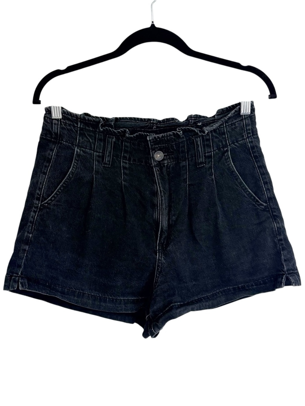 AMERICAN EAGLE Mom Shorts Black Denim High Rise Vintage Wash Size 6